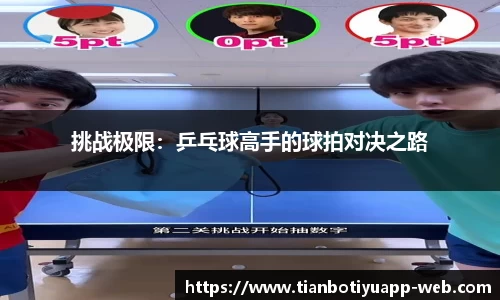 挑战极限：乒乓球高手的球拍对决之路